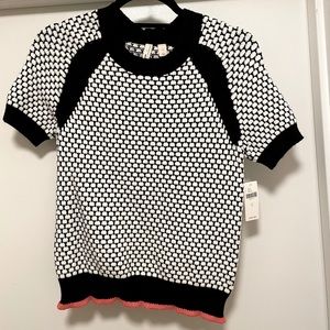 Moth by ANTHROPOLOGIE. Black & White cotton blend sweater. Size: Small.